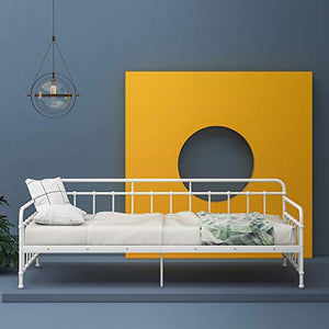 WGYDREAM Letto Base Solida della Rete Struttura del Letto Singolo in Metallo Bianco Montaggio Facile per Un Ampio Spazio di Archiviazione per Adulti, 90 X 200 Cm