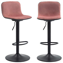 Duhome 2X Sgabelli da Bar in Velluto Regolabile in Altezza Girevole Design Unico Selezione Colore 828, Colore:Rosa, Materiale:Velluto