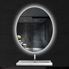 L&ED Specchio Bagno Ovale Illuminato, con Retroilluminazione a LED Specchio per Trucco Antiappannamento a Parete, 60x80cm