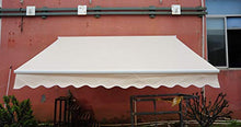 Outsunny Tenda da Sole Avvolgibile Parasole Manuale Impermeabile Esterno Balcone Tessuto di Poliestere 2.5 × 2m Beige