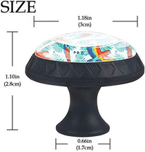 Bella pappagallo riposa Fly Tropical Palm Pomelli per Porta Set di 4 Pomelli per Mobili Manopole per Cassetti Cucina Armadio Vetro