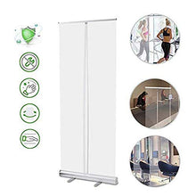 Protezione per Starnuti da Terra, Barriera PVC Trasparente, Banner Roll Up Trasparente Portatile per Scuole, Uffici, Supermercati, Ristoranti, Aziende