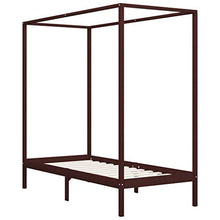 SKM Giroletto a Baldacchino Marrone Scuro Massello Pino 90x200 cm