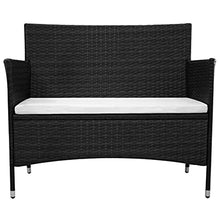 vidaXL Panchina in Polirattan Nera 106x60x84 cm Panca da Esterni Giardino