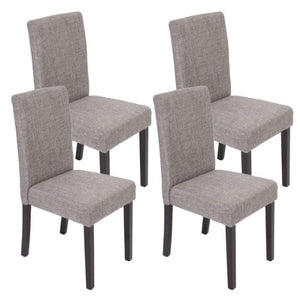 Mendler Set 4x sedie Littau tessuto per sala da pranzo 43x56x90cm grigio piedi scuri