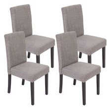 Mendler Set 4x sedie Littau tessuto per sala da pranzo 43x56x90cm grigio piedi scuri