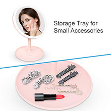 deweisn Specchio Trucco con Luce, LED Specchio da Tavolo Specchio Cosmetico Illuminato Ricarica USB Portatile Rotazione 90° Specchio per Il Trucco con Supporto, Regalo per Donna