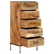 FAMIROSA Cassettiera 45x35x106 cm in Legno Massello di Mango