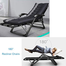 SHUAIIJUAN Sedia per il tempo libero domestico Pieghevoli sedie a sdraio Chaise Lounge Chair esterni regolabili Patio campeggio spiaggia Sdraio da spiaggia reclinabili Sedie Max.200kg - Nero