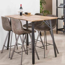 M-001 - Tavolino da bar, colore: legno e acciaio Woodland