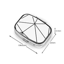 Zara - Portapillole quadrato per medicine e pillole Zara Mono geometrico bianco nero alla moda, organizer da viaggio per pillole e integratori di vitamine