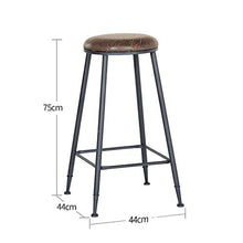 YS Sedia Sgabello da Bar Sedile Bar, Iron Art High Nordic Modern Home Dining Pu con Poggiapiedi per Restaurant Cafe Sweet Shop Stile Industriale,# 1