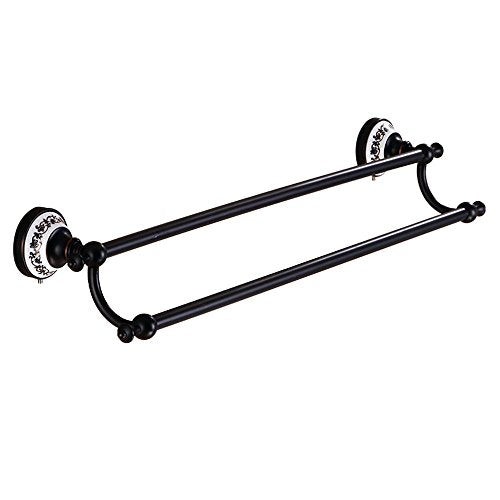 SHOP YJX Nero Bagno retrò Ciondolo/Piena Doppio Barra di Tovagliolo Portasciugamani Europea Rame Antico (Dimensioni: 630MM)