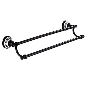 SHOP YJX Nero Bagno retrò Ciondolo/Piena Doppio Barra di Tovagliolo Portasciugamani Europea Rame Antico (Dimensioni: 630MM)