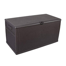 ODDINER Baule da Giardino Rattan 460L Esterna con Serratura di immagazzinaggio della Piattaforma di Sicurezza Giardino Strumento di Gabinetto Sun e Impermeabile for Balcone Mobili da Giardino