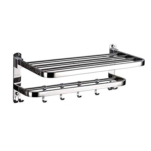 Mensola per doccia, portasciugamani in acciaio inossidabile, portasciugamani per hotel, appendiabiti in acciaio inossidabile con finitura spazzolata SUS304, impermeabile e antiruggine
