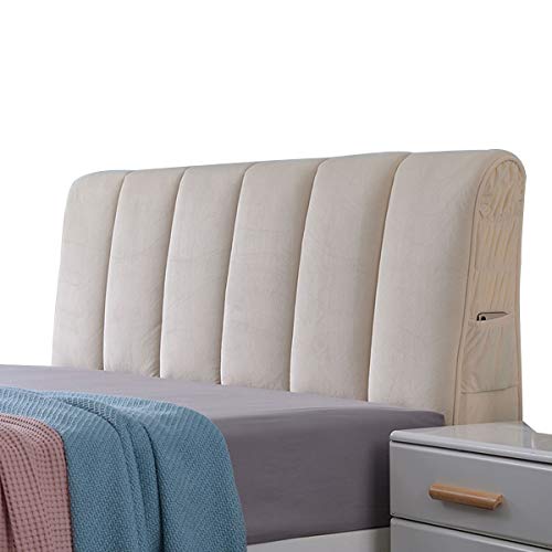 HDGZ Copertura per Testiera per Letto Elastica Copritestata Letto Copertura Antipolvere Lavabile per Letto Fodera Elastica Protezione per Decorazione della Testiera (Color : Beige, Size : 60 * 120cm)