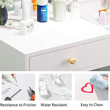 2-pollici-1 Specchiera Tavolo Cosmetici Con Sgabello Imbottito,Vanity Toeletta Da Trucco Con Flip Top Mirror,Multifunzione Scrivania Assemblaggio Facile,2 Cassetti-Naturale 100x45x112cm(39x18x44inch)