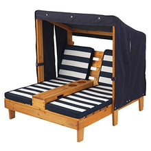 Kidkraft 524 - Doppia Sedia A Sdraio da Giardino, per Bambini, Legno, con Porta Tazze, Blu Scuro/Bianco, 92.96 x 86.36 x 88.9 cm, Età 3-4 anni