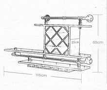 PZW Portabottiglie Semplice e Creativo, Portabottiglie Sospeso Portabottiglie, Portabottiglie Loft, Portabottiglie da Parete in Legno Massello Dimensioni: 115 * 65 * 25 cm