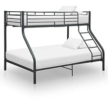 BIGTO - Struttura letto a castello in metallo, per camera da letto, 140 x 200 cm, colore: Nero