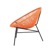 Beliani Sedia Giardino Rattan PE a Raggi Arancione Resistente Agenti Atmosferici Acapulco