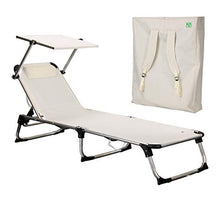 Totò Piccinni Lettino KAMP Pieghevole Leggero in Alluminio con Cuscino e Borsa Zaino (Bianco)