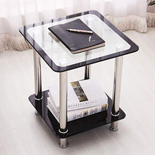 Yyqx Comodino Semplice Moderno Vetro temperato Staffa in Acciaio Inox Comodino Camera da Letto Soggiorno Divano tavolino tavolino Mini tavolino Comodini Letto