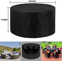 YULIAN 200x94cm Cover per mobili da Giardino, Alte Prestazioni Arredo Rotondo Copertura terrazza Giardino Mobili da Giardino per Anti-UV Impermeabile, Orlo Regolabile, Nero