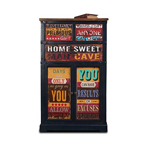 WH-IOE Credenza da Pranzo in Piedi Gabinetto Governo di immagazzinaggio Armadio Accent armadietto Laterale per Soggiorno Cucina Camera (Color : Black, Size : 60x30x98cm)