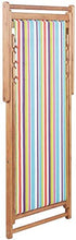 EBTOOLS Sedia a Sdraio Multicolore Pieghevole, Sedia Spiaggina Pieghevole Relax Sdraio per Giardino, per Giardino Spiaggia Campeggio, in Legno di Eucalipto + Tessuto