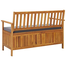 Panchina da giardino con vano portaoggetti, 120 cm, in legno di acacia