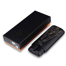 SMEJS Black Leather Cigar Box di stoccaggio Cigar Humidor - di Alta qualità Cigar Box Tridimensionale in Rilievo Cigar Box