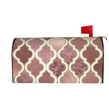 Rosegold rosa e rame marocchino piastrelle dal design unico per cassetta delle poste, copertura magnetica per giardino, giardino, cortile, dimensioni standard, 53 x 45 cm