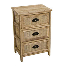 Home Gadgets - Cassettiera in legno rustico, 3 cassetti, 58 cm