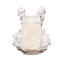 Shobdw - Set di Abbigliamento per Bambine, con Pagliaccetto in Pizzo Beige 6-12 Mesi