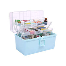 Medicine Box Grande 3 Livelli Caso Multifunzionale Caso di Medicina Portatile Casella Blu
