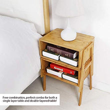 2 Pcs Comodino in bambù,Comodino Impilabile,Armadio da Comodino Nordico,per Soggiorno Camera da Letto - 40x29x42cm