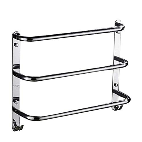 Portasciugamani a Tre Strati portasciugamani portasciugamani in Acciaio Inox 304 cremagliera da Bagno a Muro portasciugamani Stile Moderno (Misura: 50cm)