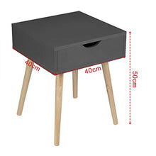 eSituro Set 2 Comodini da Camera da Letto Grigi Tavolino da Divano con Cassetti Gambe in Legno 40x40x50 cm SCD0153-2