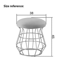 WGEMXC Sedia, Sedia da Ufficio a Casa, Sgabello Sgabello per Trucco Moda in Metallo Sgabello Dorato Sgabello per Gambe Sedia da Pranzo Tavolino Sgabello,Argento,H45Cm