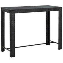 FAMIROSA Tavolo Bar da Giardino Nero 140,5x60,5x110,5 cm Polyrattan