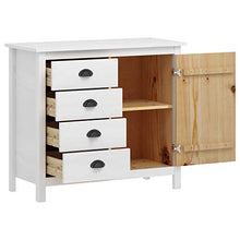 Tidyard Credenza Bianca Moderna Legno Massello di Pino con Cassetti e Anta,Armadietto Bianco Moderno con Cassetti,Credenza da Salotto,Armadietto da Salotto,Mobiletto da Salotto Soggiorno 91x40x80 cm