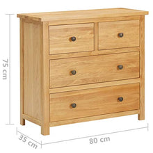 Tidyard Credenza Moderna in Legno di Rovere con Cassetti,Armadietto Moderno con Cassetti,Credenza Soggiorno,Credenza Sala da Pranzo,Credenza con Cassetti,Credenza Cucina Moderna 80x35x75 cm
