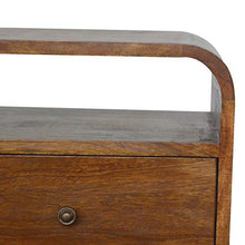 Artisan Furniture Chestnut Curved Edge with 2 Drawers Bedside Armadietto, Legno, Taglia Unica