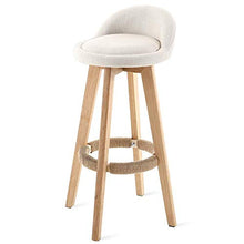 HYY-YY Legno Tondo Bar Stool - Rotating Bar Sedia Ristorante in Legno Cuscino in Pelle Sgabello con PU Sedile e Gambe quadre (Colore: Grigio, Dimensione: 35X35X83CM)