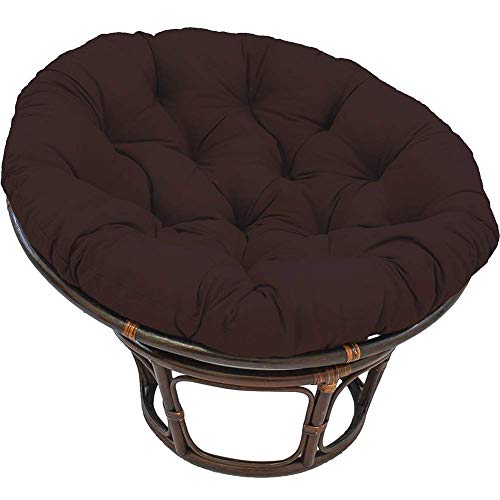 Yxxc Cuscino per Sedia Papasan, Impermeabile, Confortevole, Rotondo, Appeso all'uovo, Amaca, Imbottitura per Sedia, Cuscini per sedili con Lacci, per Esterno, Giardino, Marrone Scuro D130cm