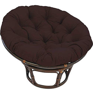 Yxxc Cuscino per Sedia Papasan, Impermeabile, Confortevole, Rotondo, Appeso all'uovo, Amaca, Imbottitura per Sedia, Cuscini per sedili con Lacci, per Esterno, Giardino, Marrone Scuro D130cm