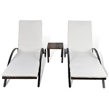 Festnight Set Lettino Prendisole/Sedie a Sdraio 3 pz in Polirattan Marrone