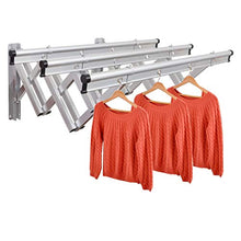 ZXZY Clothes Airer Stendino a Parete, Pieghevole Estensibile   Stendibiancheria, Asciugatrice Stendibiancheria Portabiancheria, Portasciugamani per Bagno, Balcone Washingline (Color : Silver)